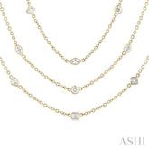5 Ctw Mixed Diamond Cut 60-Inch Station Necklace in 14K Yellow Gold